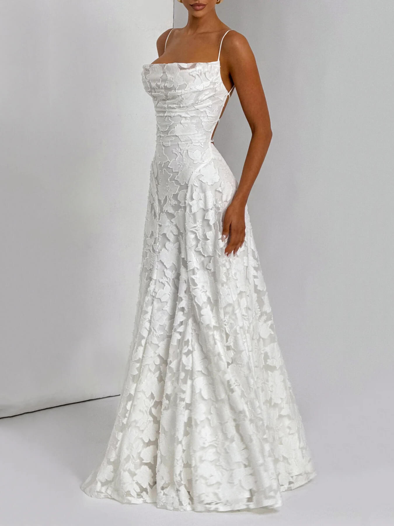 Elegant Long Dress with Subtle Patterns