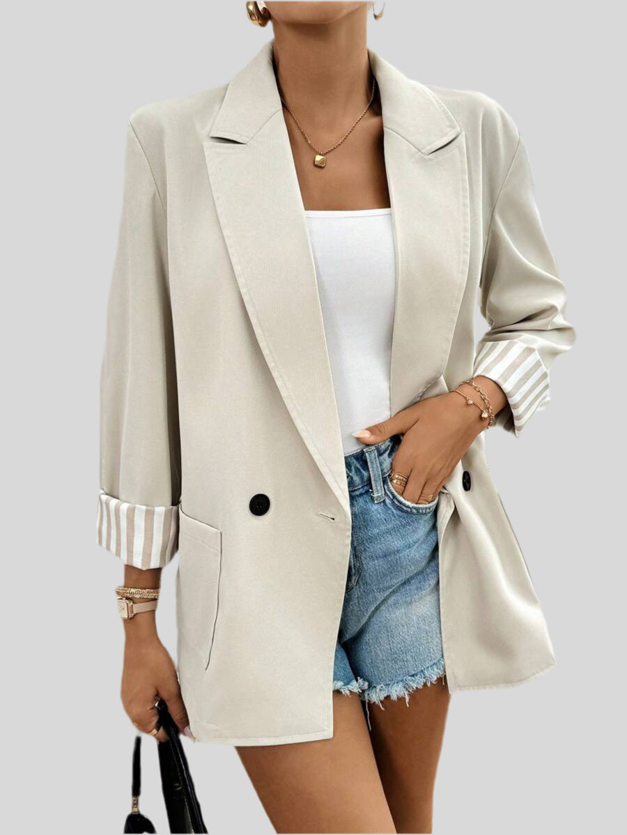 Women's Striped Blazer with Buttons & Chic Lapels - Limited Edition Autumn 2025