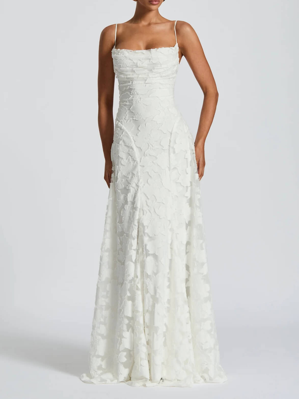 Elegant Long Dress with Subtle Patterns