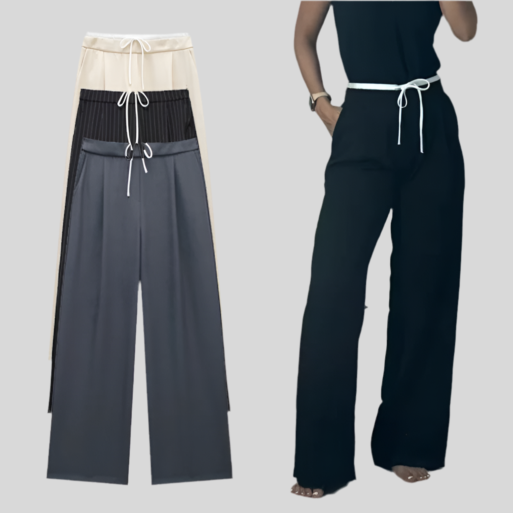Vintage Women's Trousers – Metal Buttons & High Waist