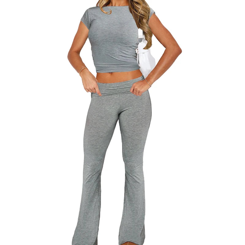 Women's Summer Crop Top & Leggings Set