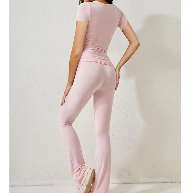 Women's Summer Crop Top & Leggings Set