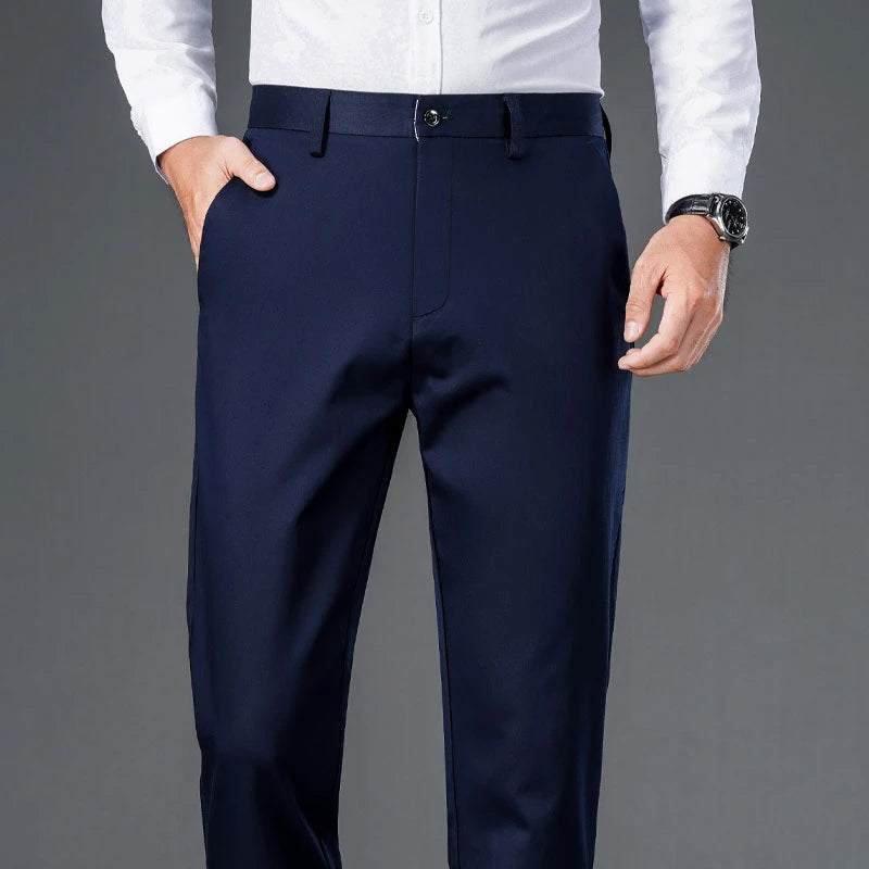 Men's Straight Black Trousers – Casual Elegance for Everyday Wear