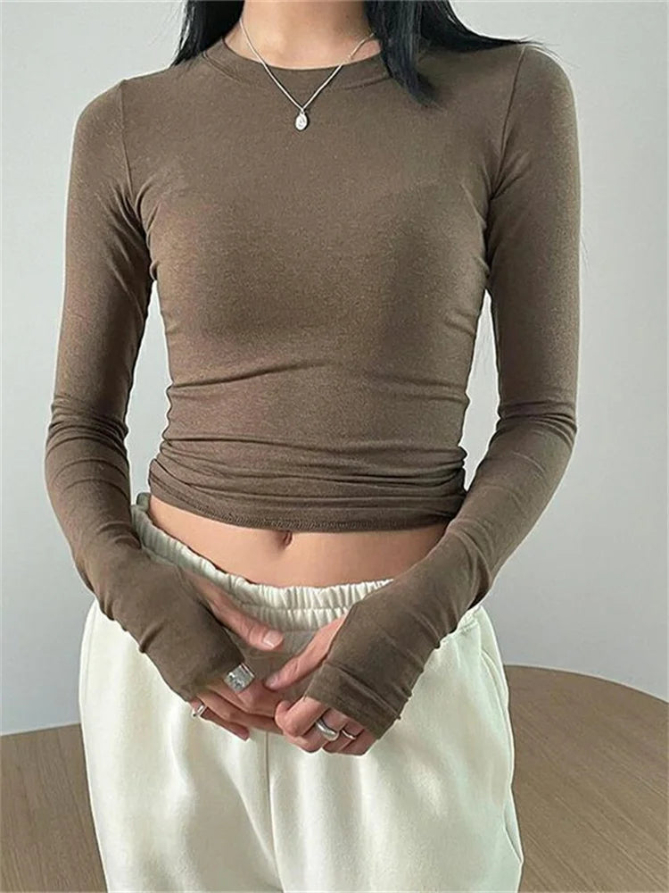 T-shirt Femme Slim Manches Longues