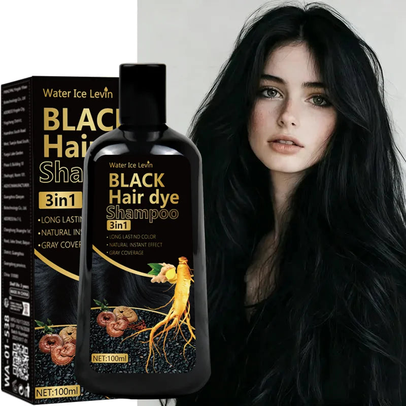CiamoreParis™ — Shampooing Colorant Noir 3-en-1