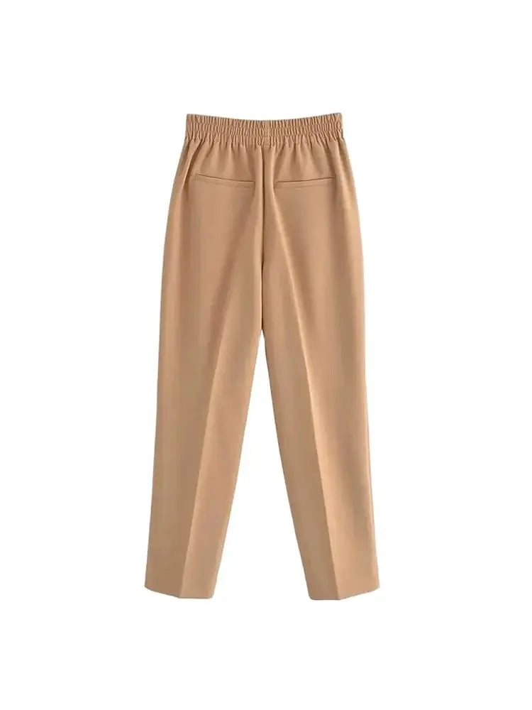 Vintage Women's Trousers – Metal Buttons & High Waist