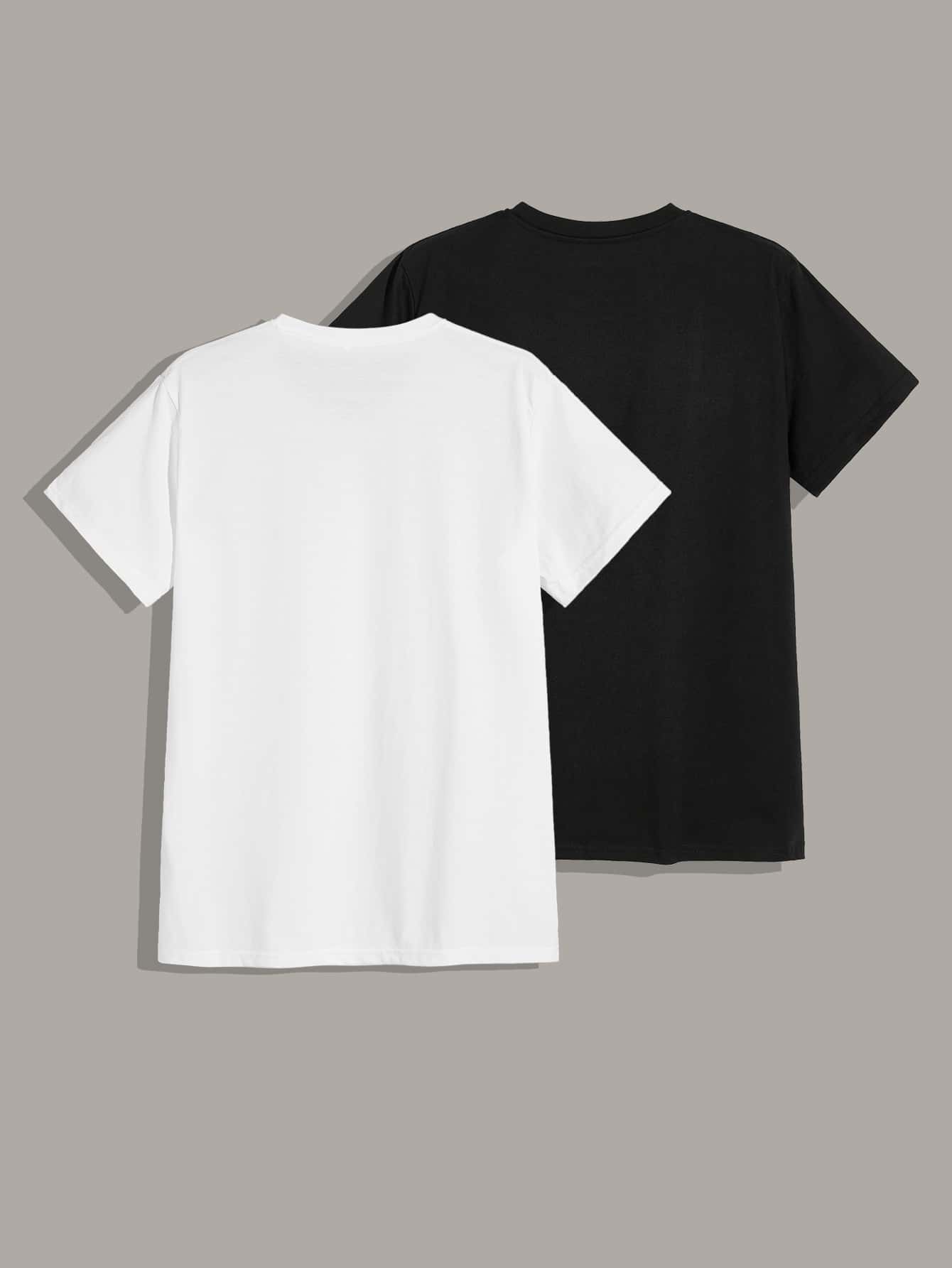 Men's Plain T-shirt with Round Neck and Short Sleeves