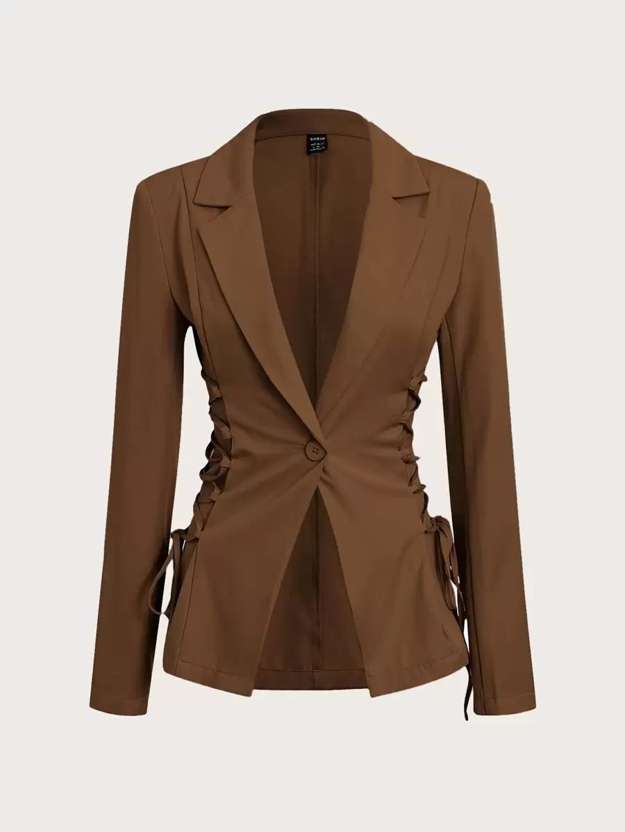 Women's Plain Blazer with Side Laces