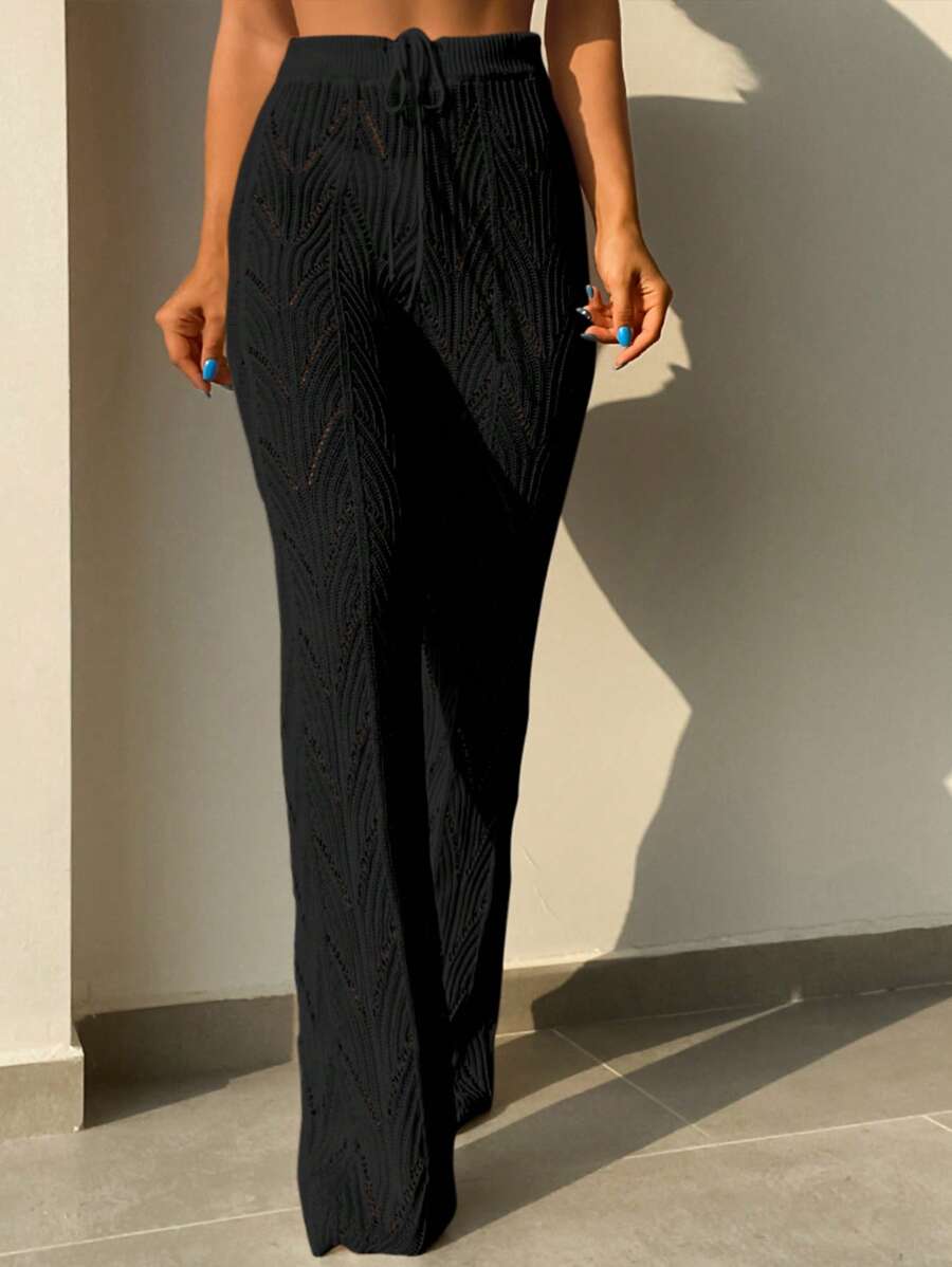 Swim Zomerse Pointelle gebreide cover-up breek met trekkoord