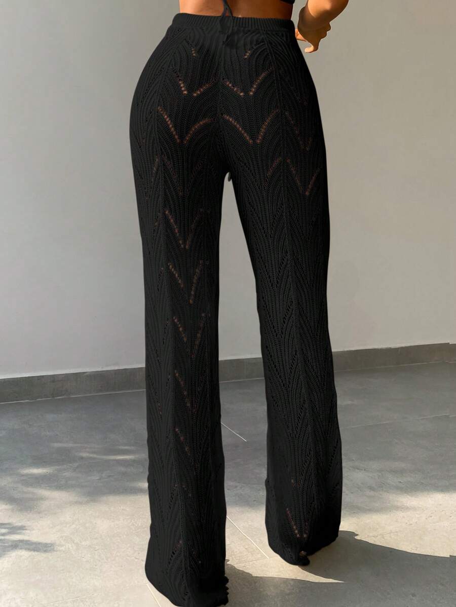 Swim Zomerse Pointelle gebreide cover-up breek met trekkoord