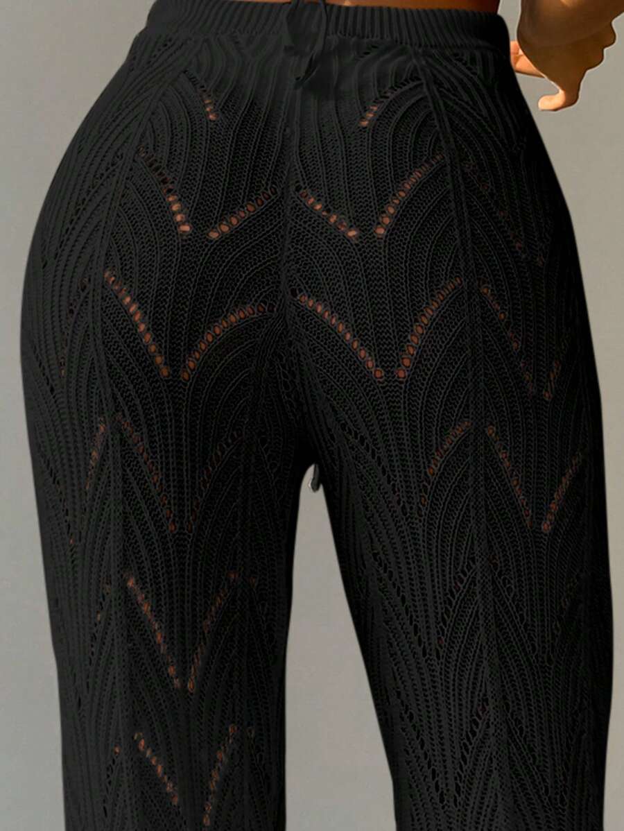 Swim Zomerse Pointelle gebreide cover-up breek met trekkoord