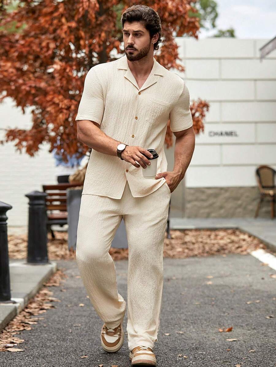 Men's Casual Set – Plain T-shirt and Pants