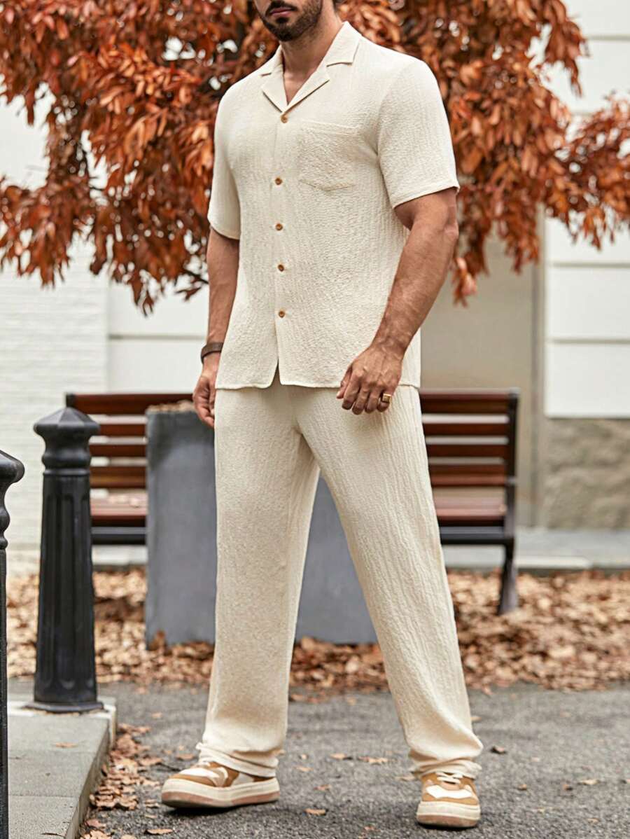 Men's Casual Set – Plain T-shirt and Pants