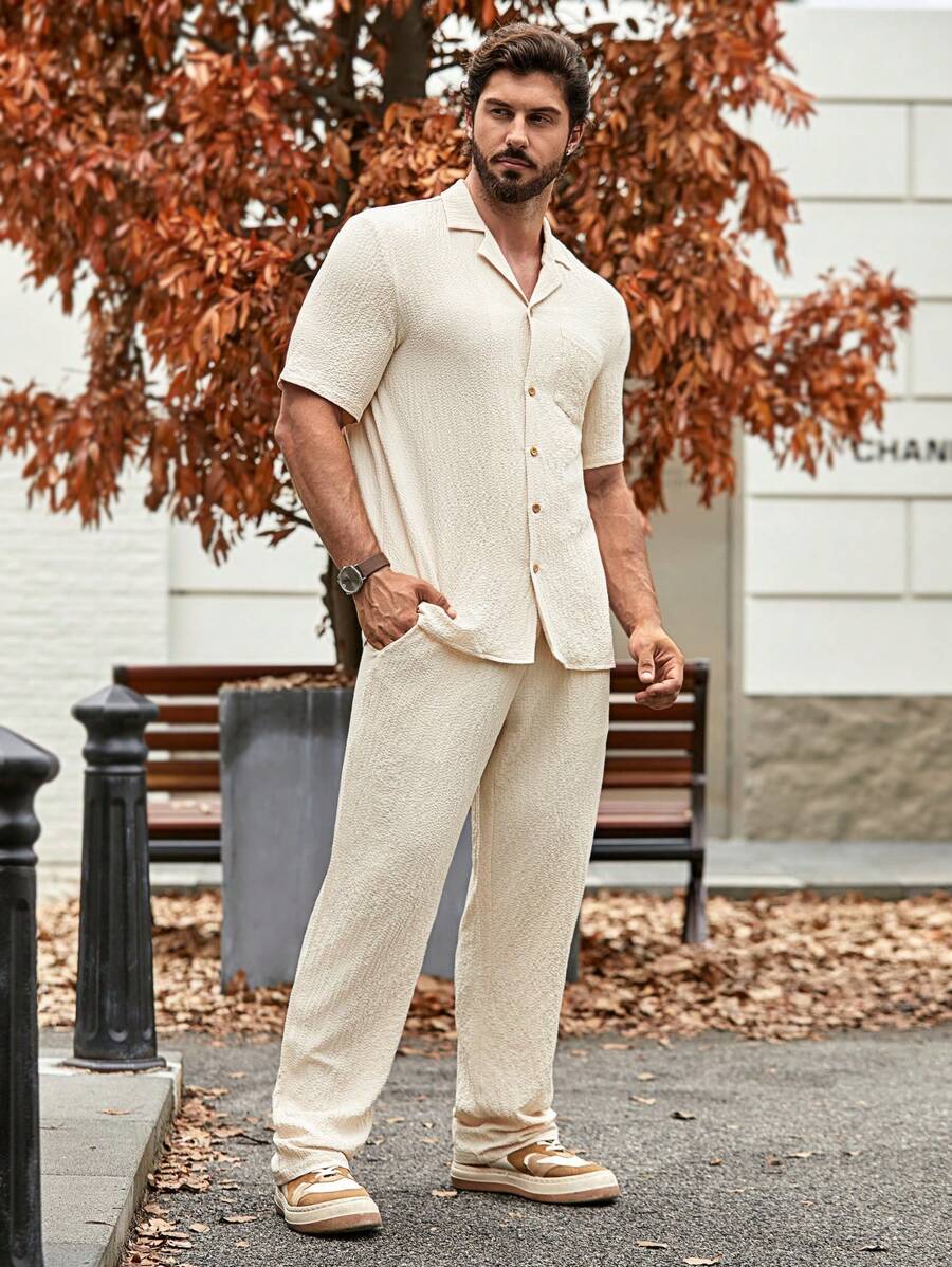 Men's Casual Set – Plain T-shirt and Pants