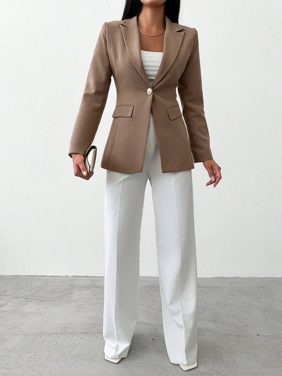 Women's Blazer with Notched Collar and Single Button - Limited Edition Autumn 2025