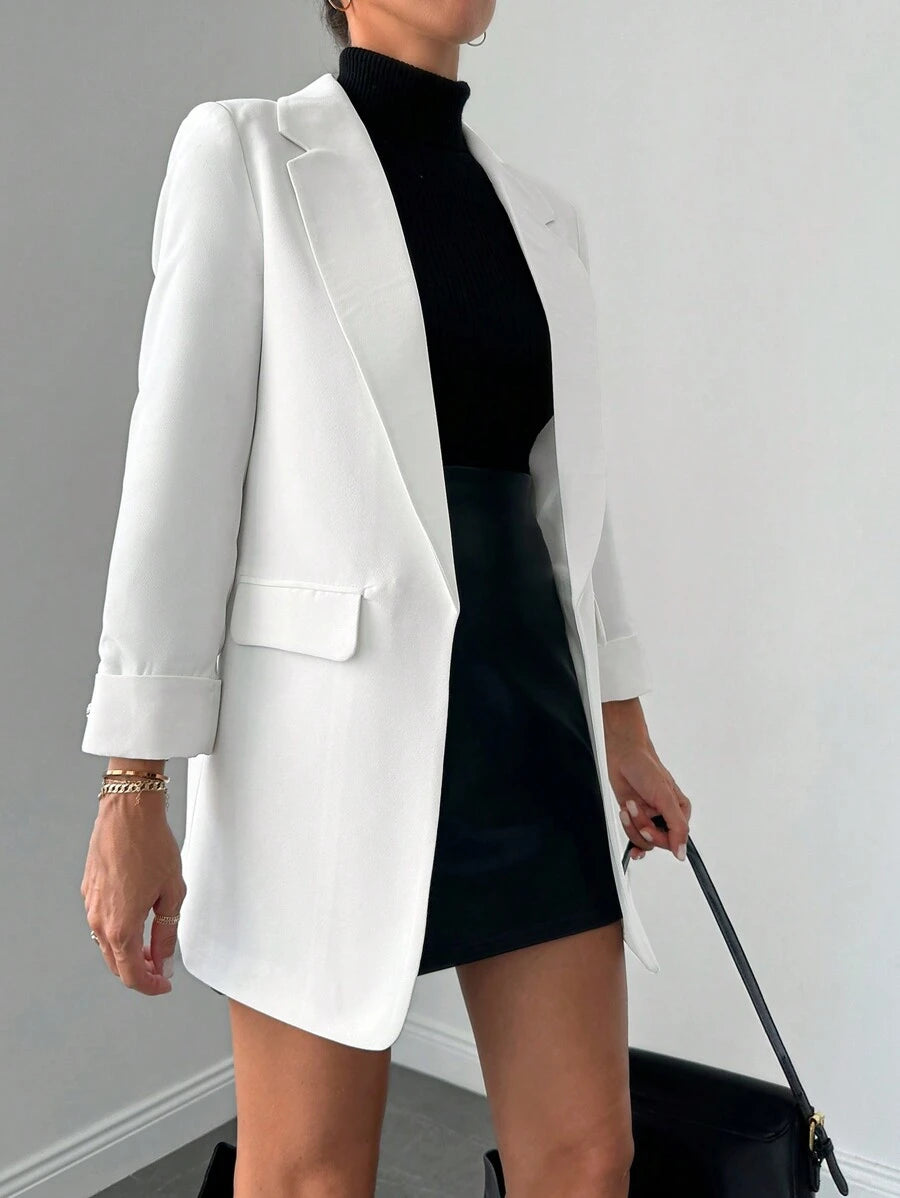 Elegant Women's Jacket with Slim Lapels