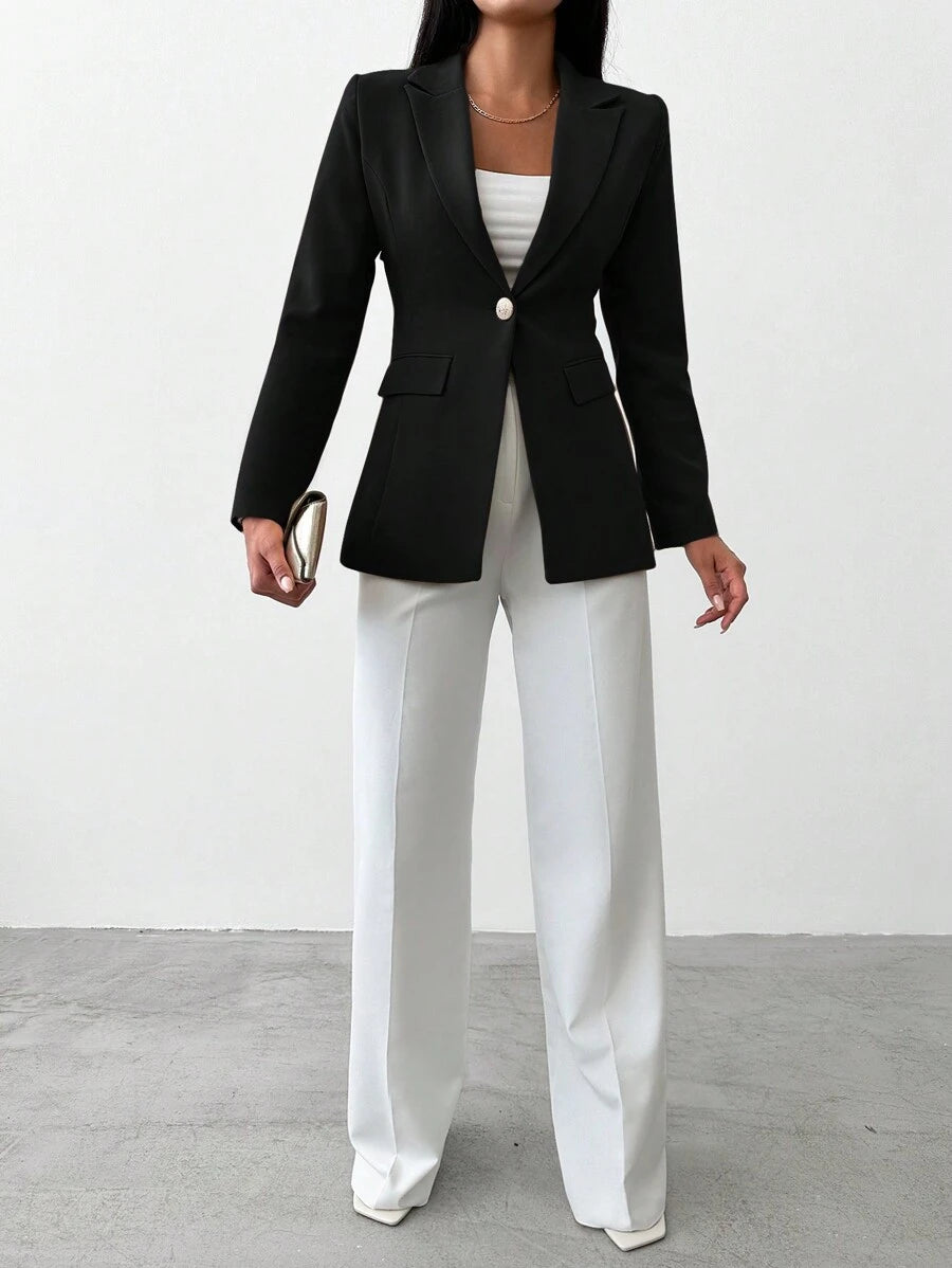 Women's Blazer with Notched Collar and Single Button - Limited Edition Autumn 2025