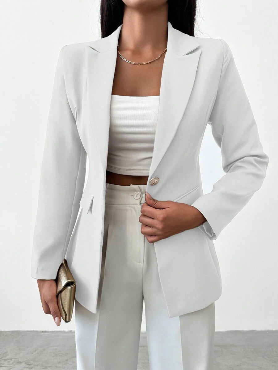 Women's Blazer with Notched Collar and Single Button - Limited Edition Autumn 2025