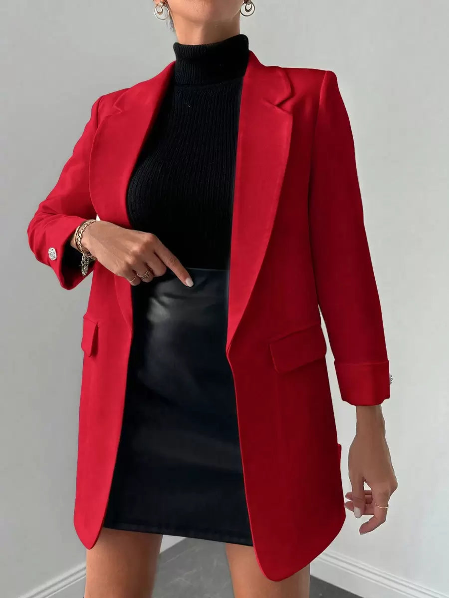 Elegant Women's Jacket with Slim Lapels