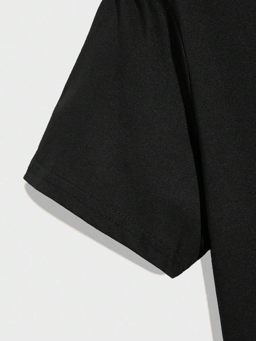 Men's Plain T-shirt with Round Neck and Short Sleeves