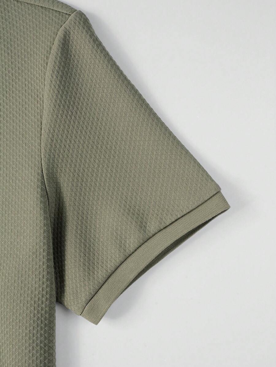 Men's Plain Polo Shirt with Turn-Up Collar, Casual Style