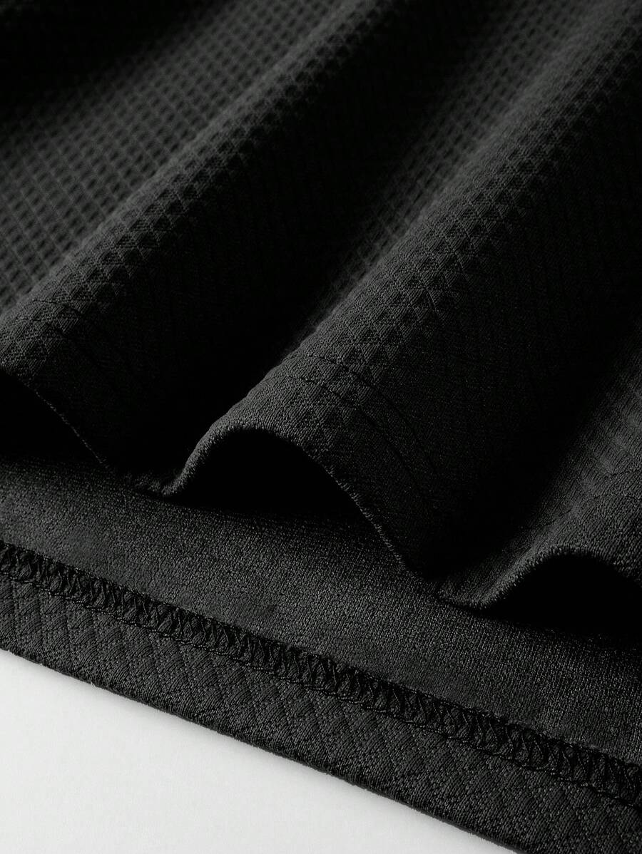 Men's Plain Polo Shirt with Turn-Up Collar, Casual Style