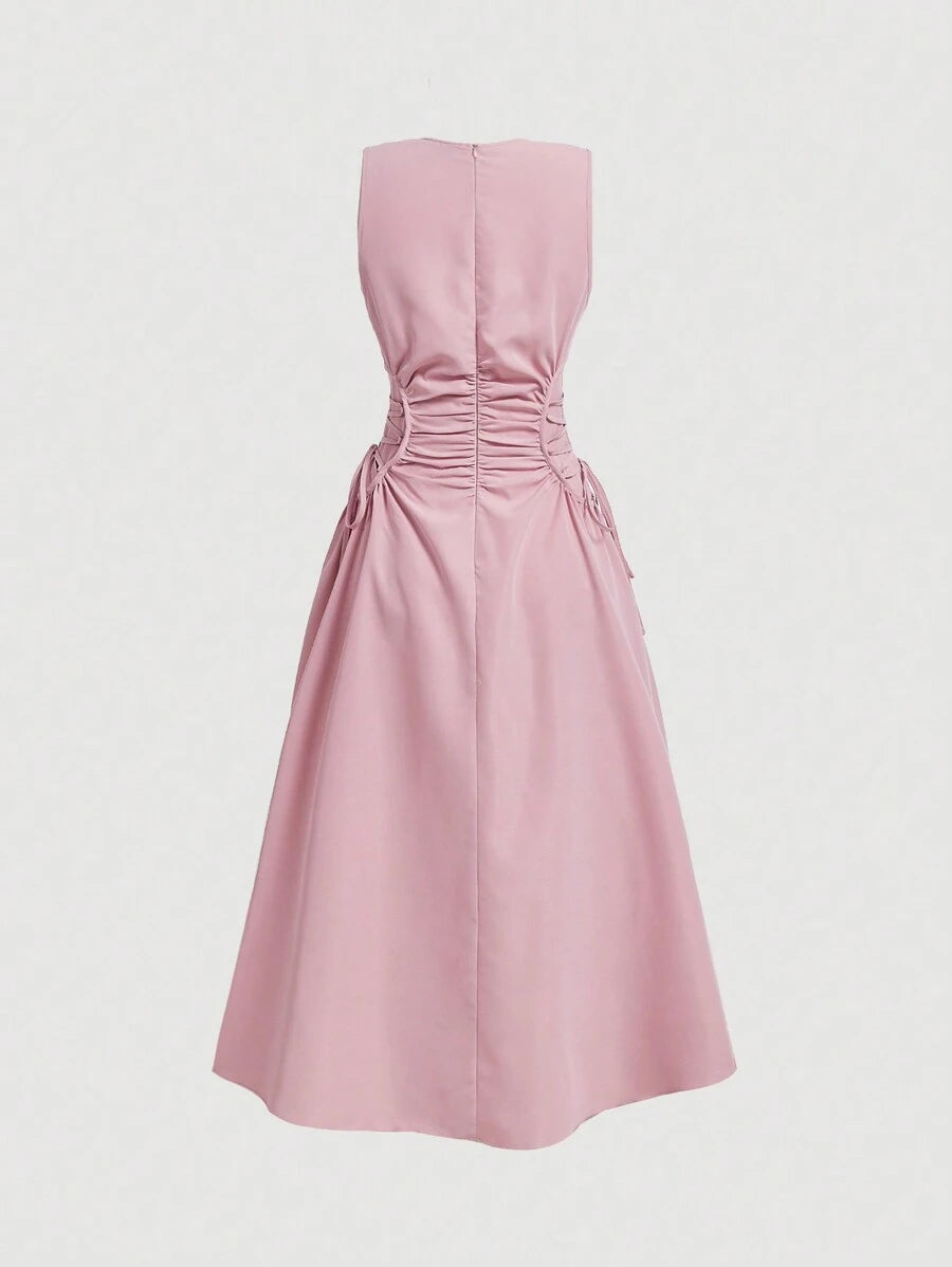 Solid Color Long Ruffled Dress - Date/Night Style