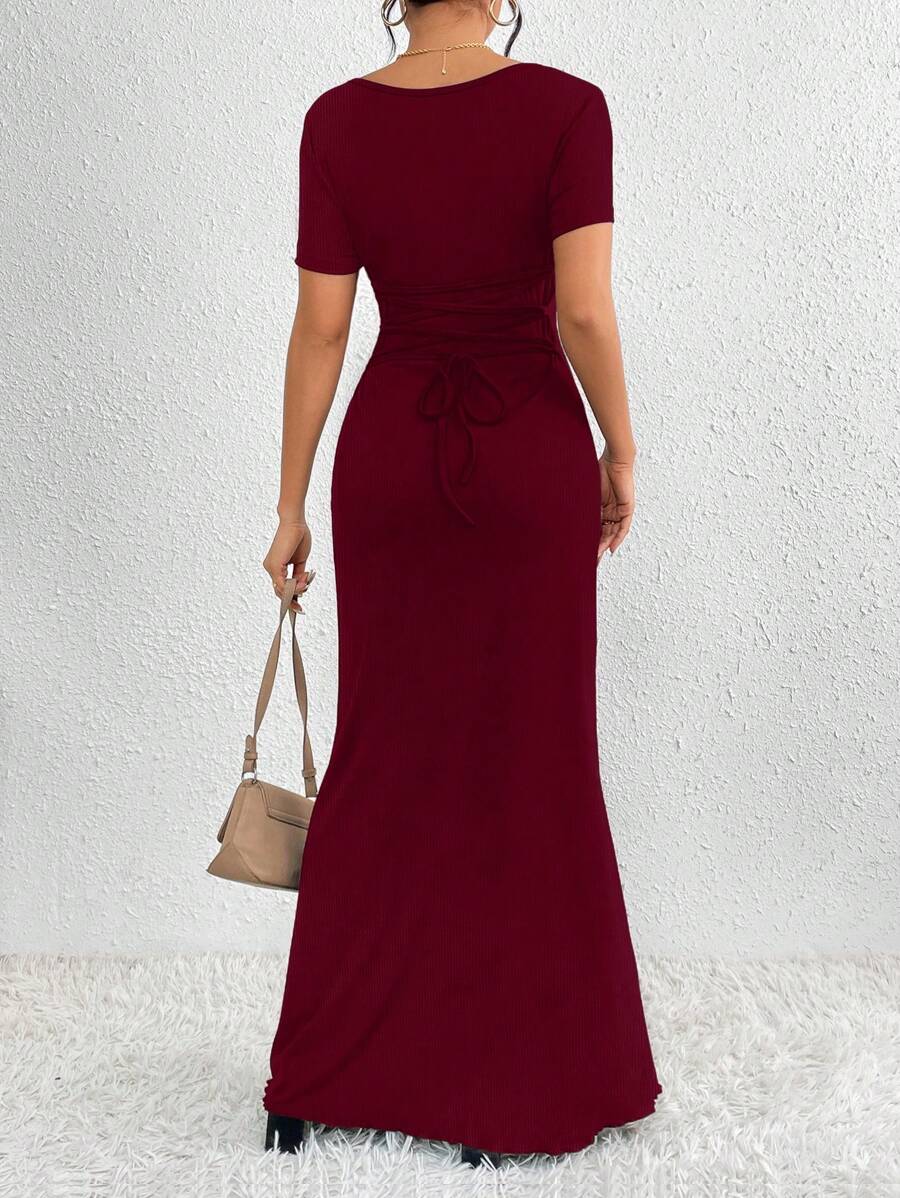 Clasi Relaxiva Elegant Square Neck Dress