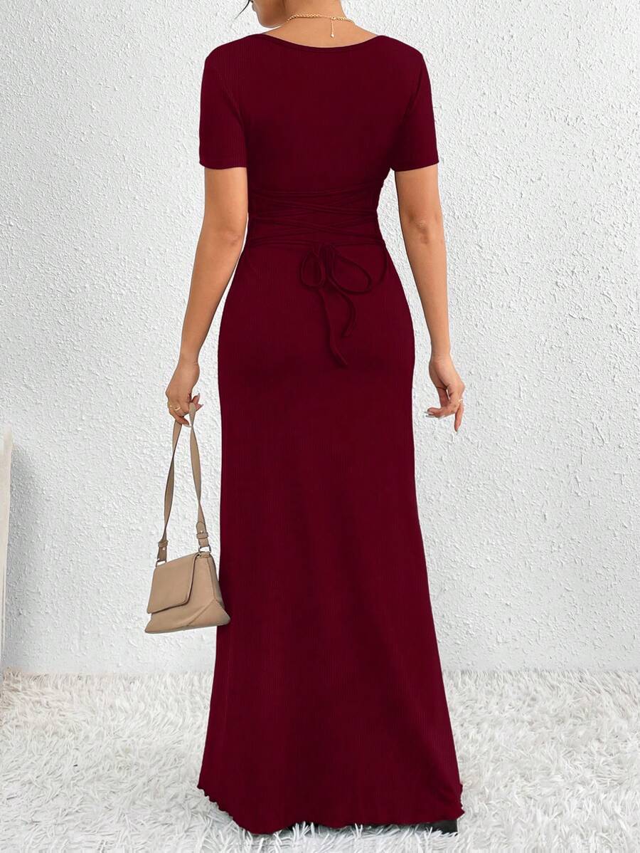 Clasi Relaxiva Elegant Square Neck Dress