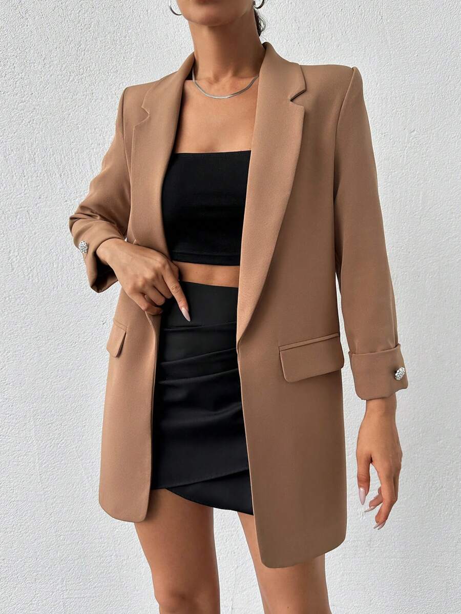 Elegant Women's Jacket with Slim Lapels