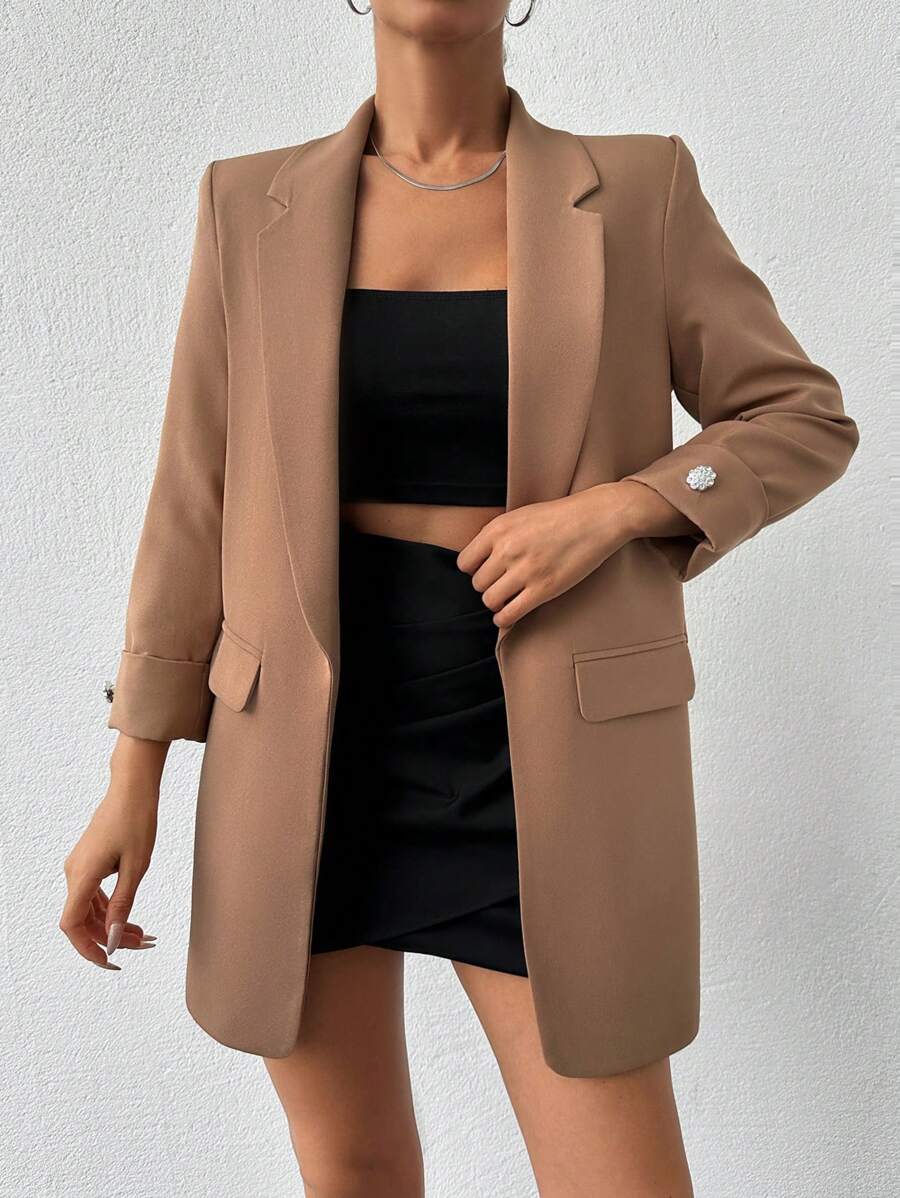 Elegant Women's Jacket with Slim Lapels