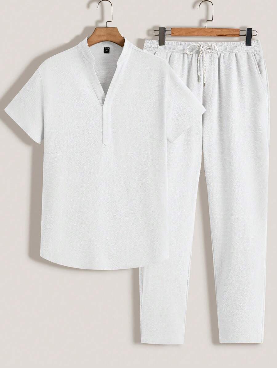 Men's Summer Set – Textured Top & Shorts