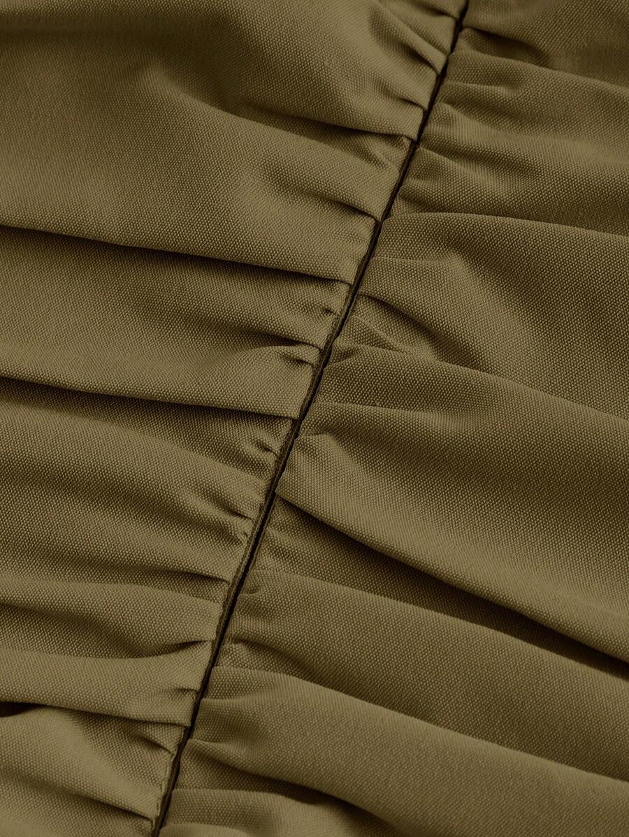 Solid Color Long Ruffled Dress - Date/Night Style