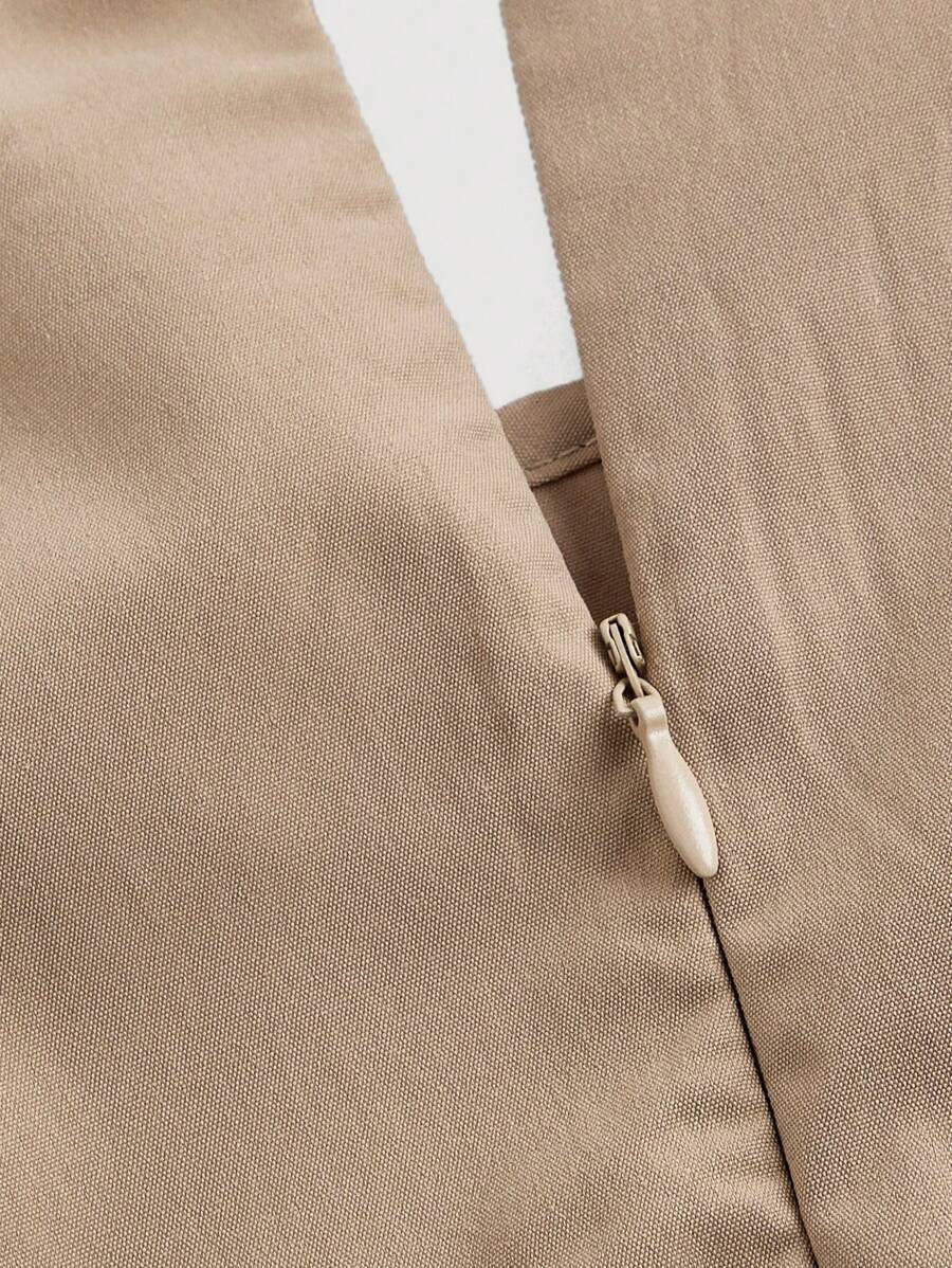 Solid Color Long Ruffled Dress - Date/Night Style