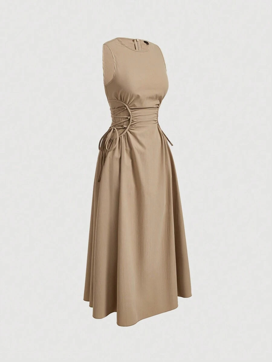 Solid Color Long Ruffled Dress - Date/Night Style