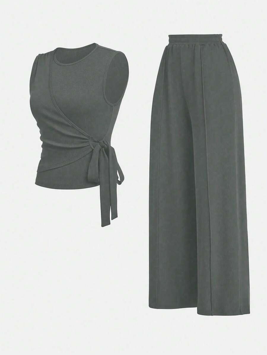 Casual Outfit – Button-Down Tank Top and Pants