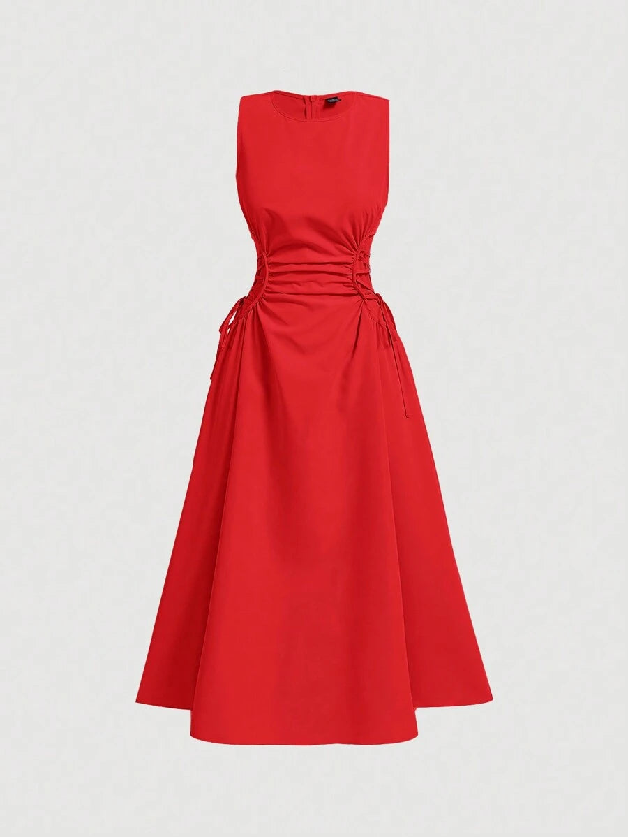 Solid Color Long Ruffled Dress - Date/Night Style