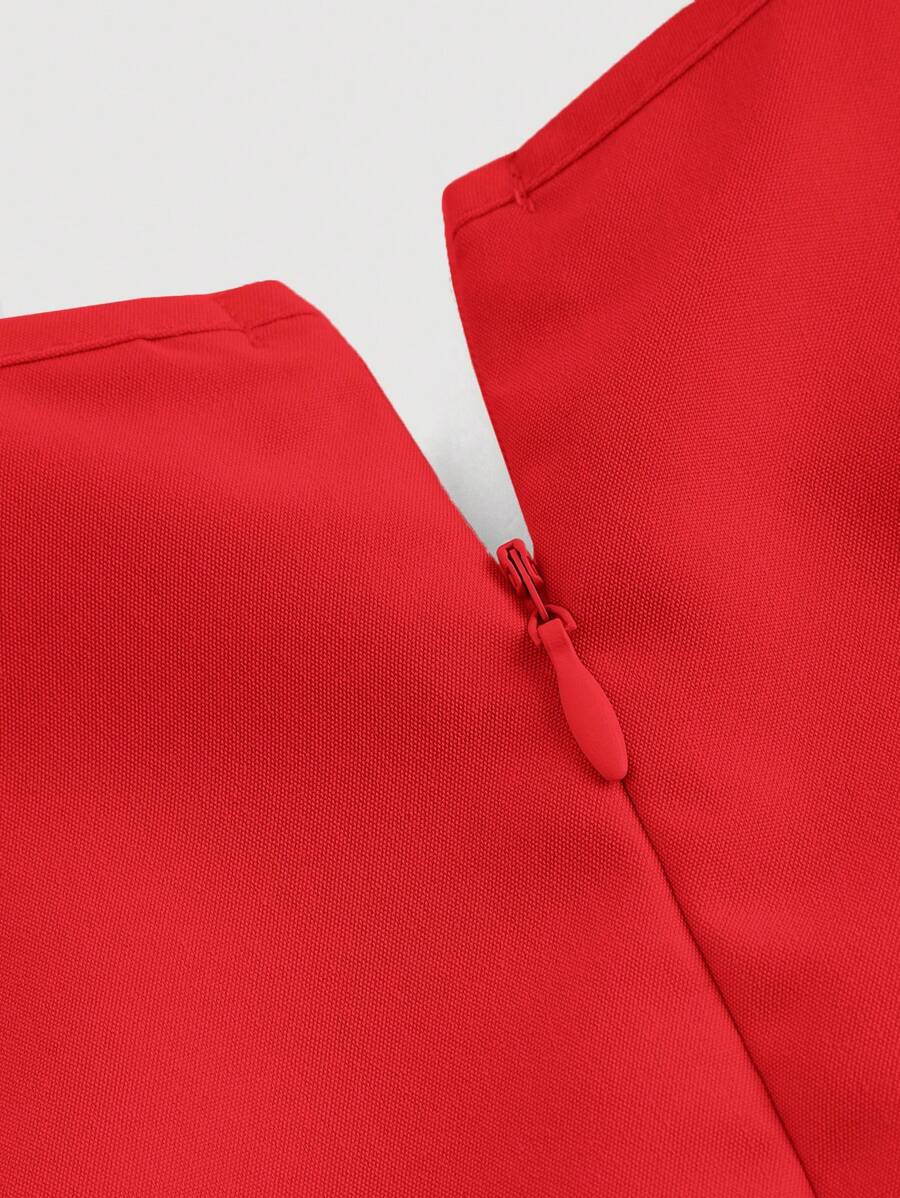 Solid Color Long Ruffled Dress - Date/Night Style