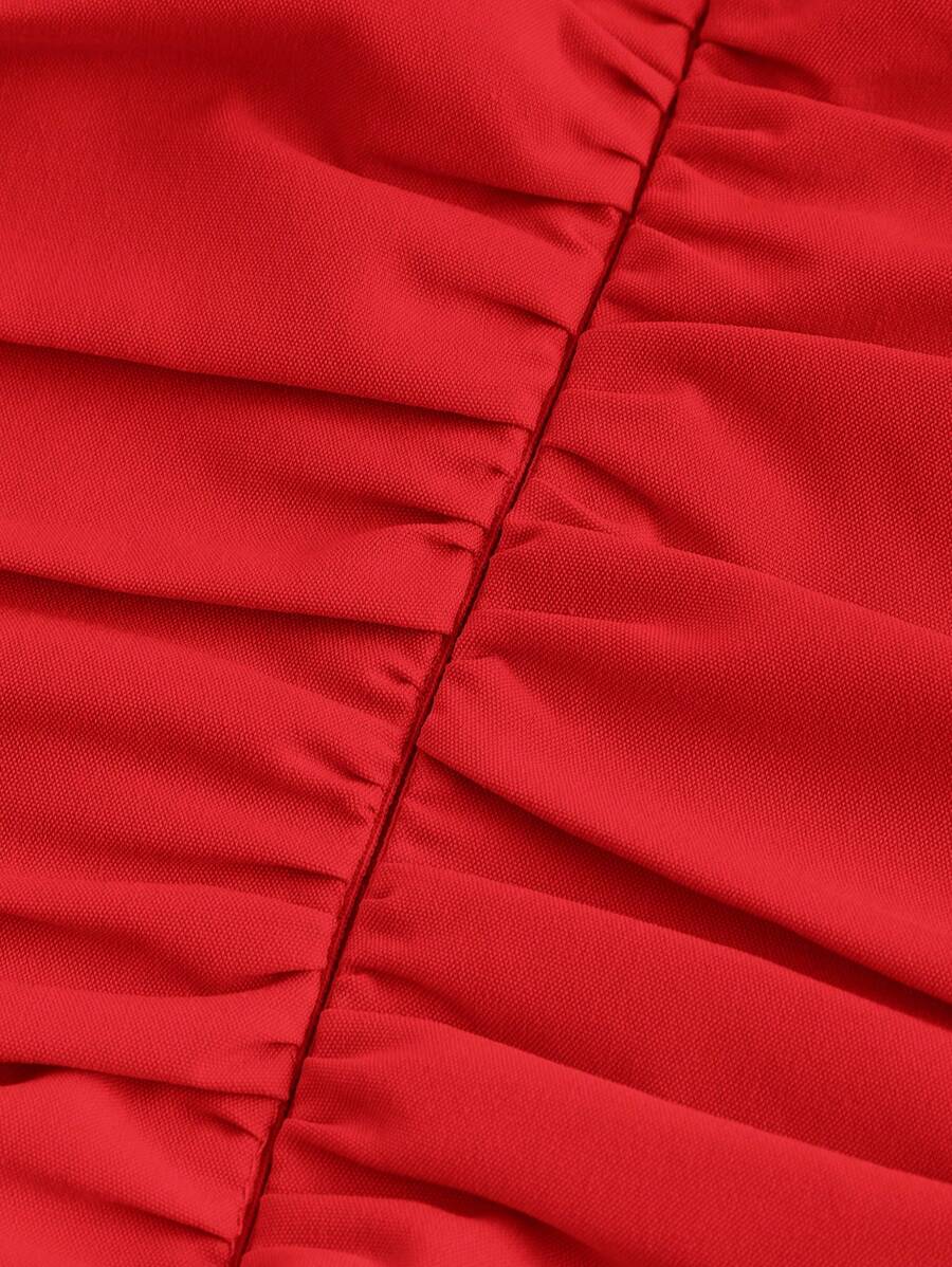 Solid Color Long Ruffled Dress - Date/Night Style