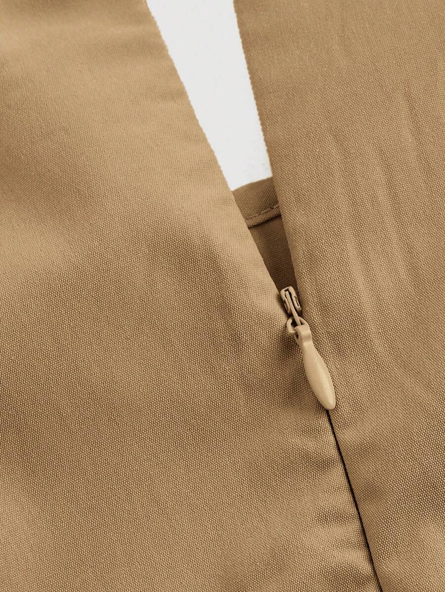 Solid Color Long Ruffled Dress - Date/Night Style