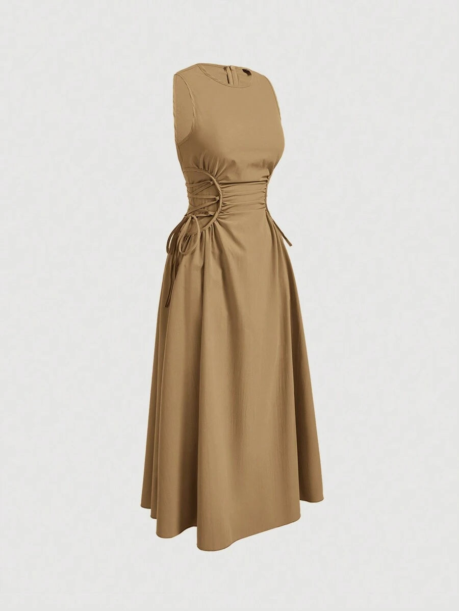 Solid Color Long Ruffled Dress - Date/Night Style