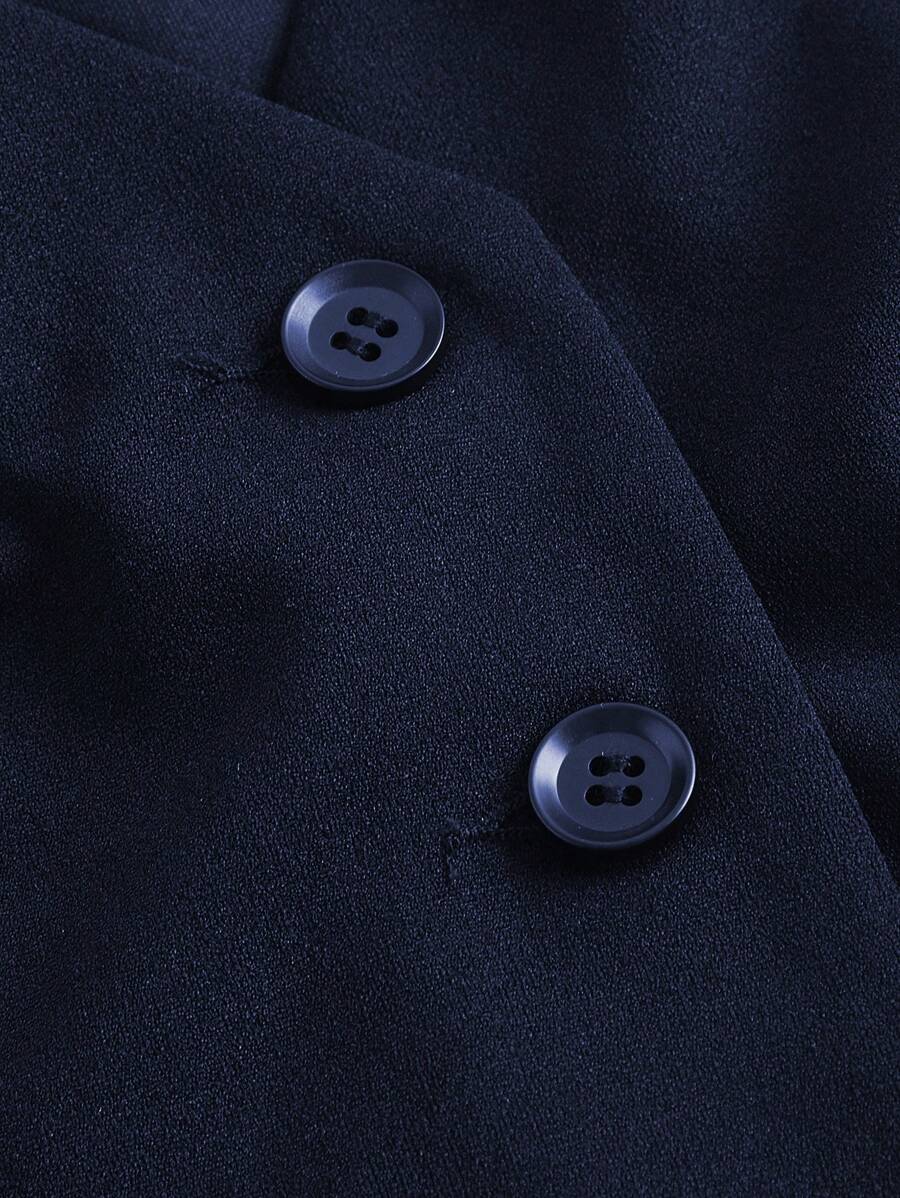 Women's Blue Suit – Buttoned Jacket and Trousers