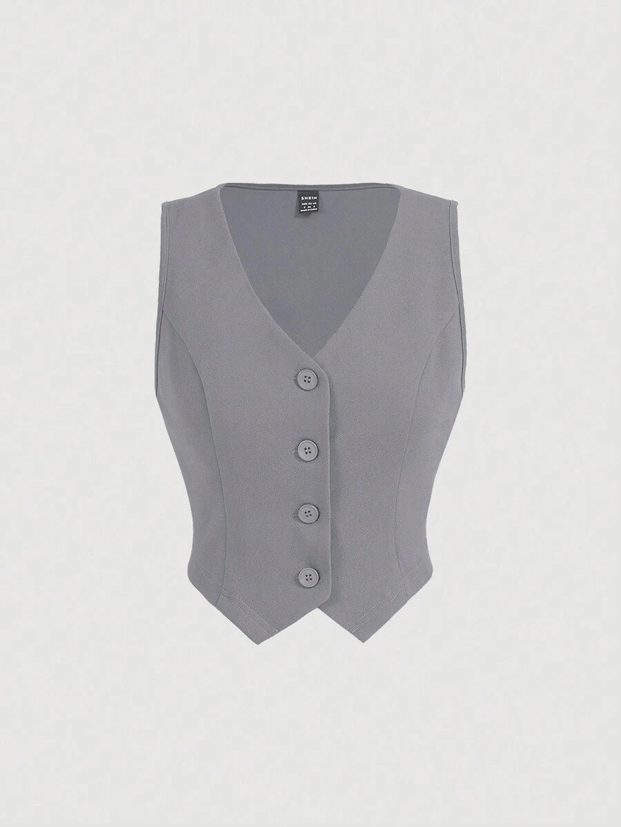 Women's Blue Suit – Buttoned Jacket and Trousers