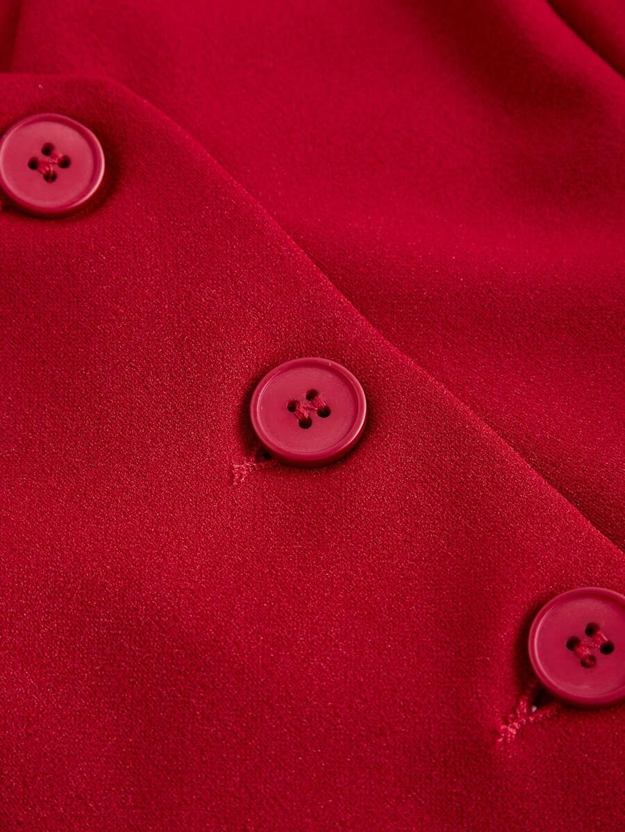 Women's Blue Suit – Buttoned Jacket and Trousers