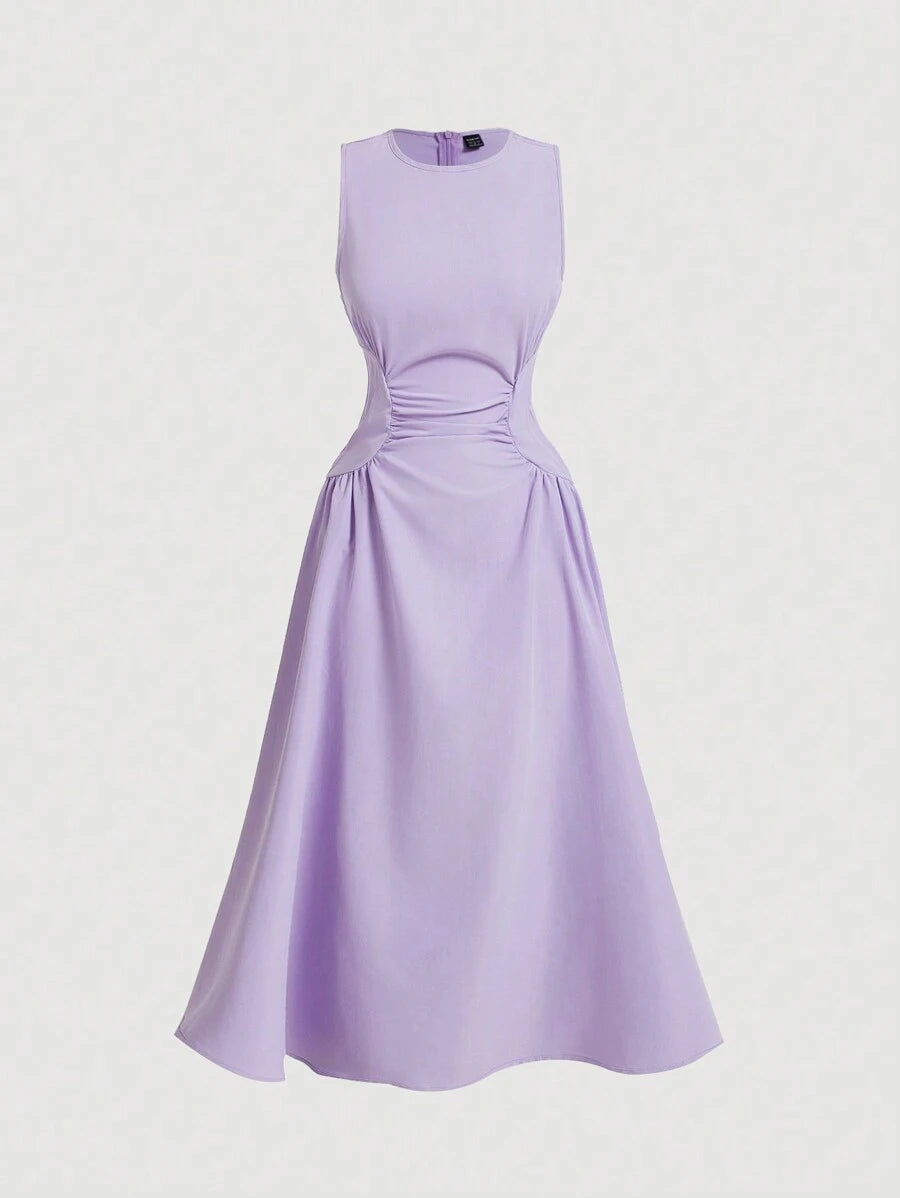 Solid Color Long Ruffled Dress - Date/Night Style
