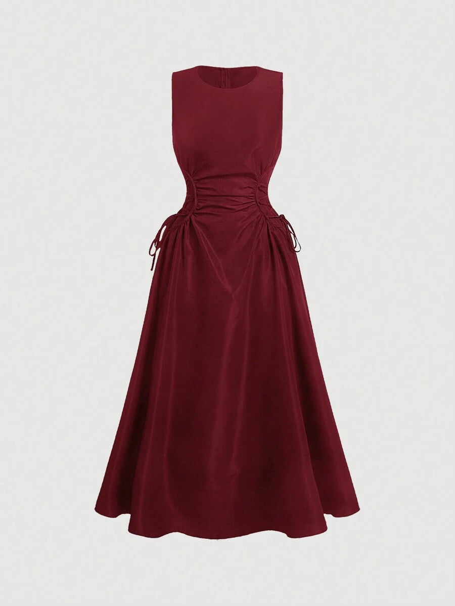 Solid Color Long Ruffled Dress - Date/Night Style
