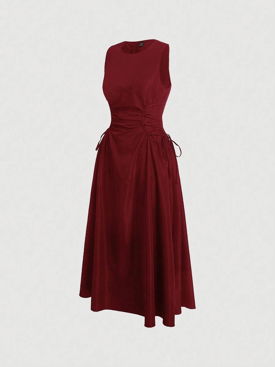 Solid Color Long Ruffled Dress - Date/Night Style
