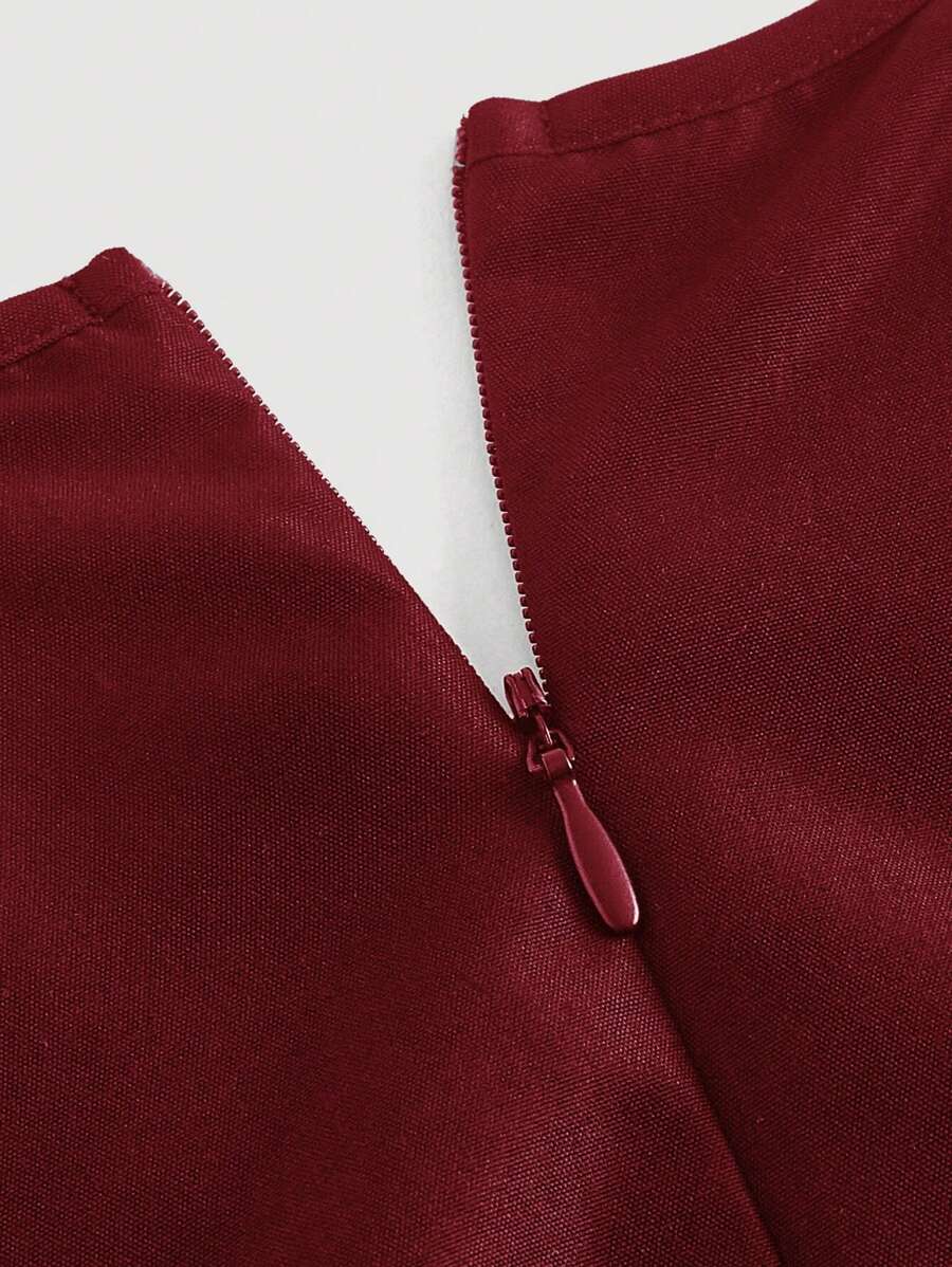 Solid Color Long Ruffled Dress - Date/Night Style