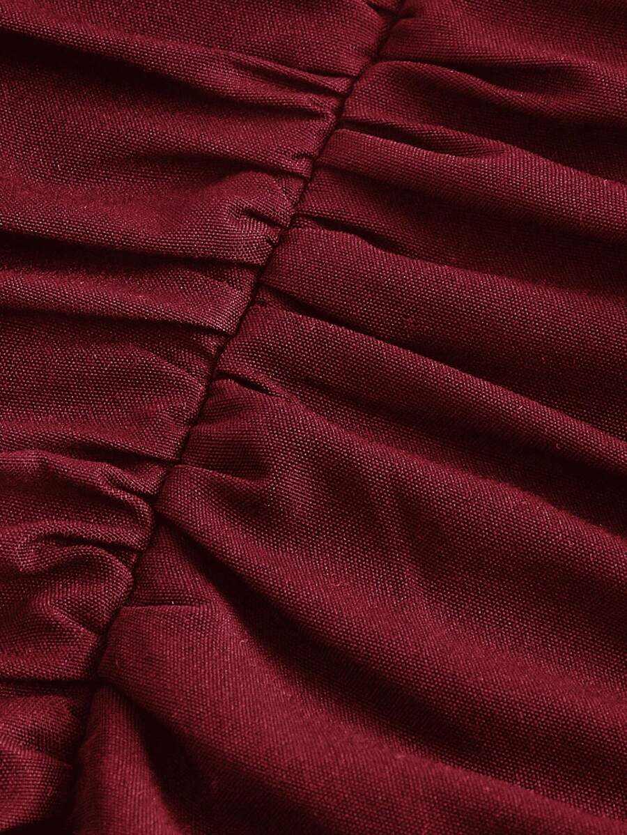 Solid Color Long Ruffled Dress - Date/Night Style