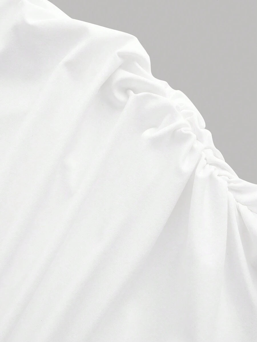 Summery Plain tank Dress with Gathered Waist